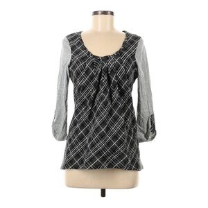 Anthropologie One September Plaid Half Sleeve Top M